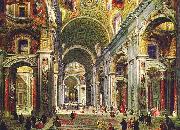 Giovanni Paolo Pannini Interior of St Peter s Rome France oil painting artist